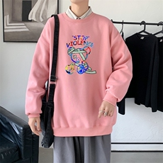 Y2612P38！21年秋冬新款港风日系大码印花长袖圆领卫衣男，男装卫衣，星座510A-1