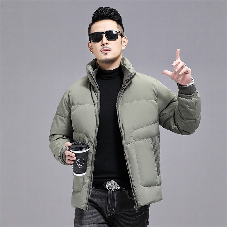 2023新款立领羽绒服男士中年商务休闲冬季上衣男装厚款保暖外套,男装羽绒服,电商B212（原钱塘6029）