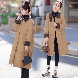 长款白色羽绒服女2023冬季新款今年流行的小个子韩版气质简约小众图片