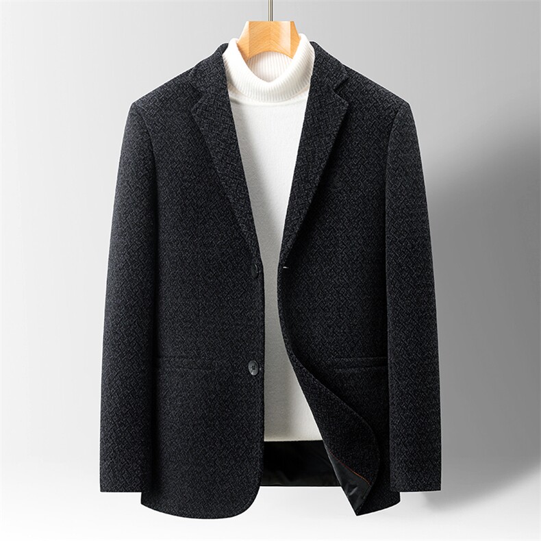 主推中年雪尼尔毛呢休闲西服外套男春秋中青年毛呢BY3323-P125,男装西服,星座1105-3