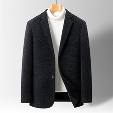 主推中年雪尼尔毛呢休闲西服外套男春秋中青年毛呢BY3323-P125，男装西服，星座1105-3