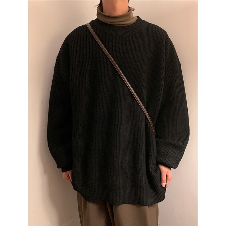 M869-特P50纯色毛衣男ins韩版潮港风日系宽松百搭潮流灰色针织衫,男装针织衫/毛衣,电商D310B