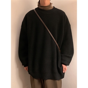M869-特P50纯色毛衣男ins韩版潮港风日系宽松百搭潮流灰色针织衫图片