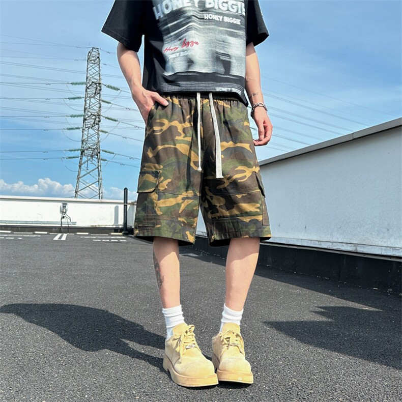 夏季设计感牛仔薄款潮牌宽松高街阔腿五分裤N215-P50,男装牛仔裤,星座308B-2