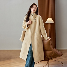 长款通勤时尚大气双面羊毛大衣，女装羊绒大衣，衣佳和
