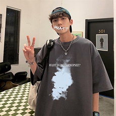 抖音得物二开现货220克夏装重磅美式高街宽松短袖t恤MT195，男装T恤，电商A486-1