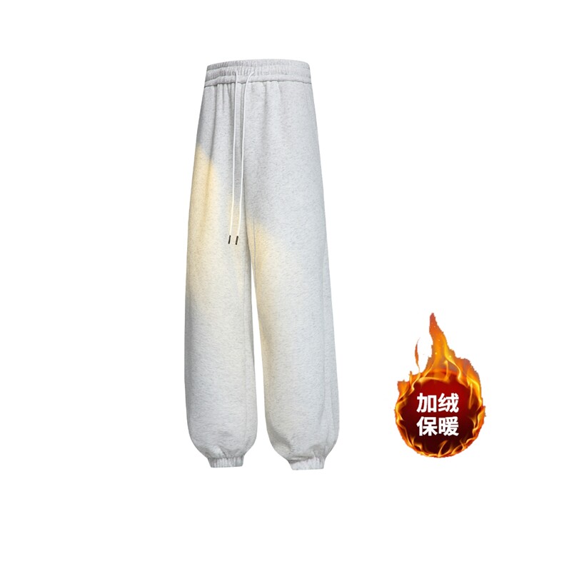 得物抖音二开大货在仓纯色加绒加厚400G卫裤束脚休闲裤K2501-P45,男装休闲裤,星座201-4