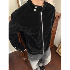 美拉德立领短款夹克男秋季宽松韩版潮流高级感外套cleanfit机车服，男装夹克，星座813-2