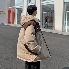 EQ333美式可脱卸连帽拼色冬季工装棉衣外套男2024新款棉服，男装棉衣，电商C306-1