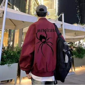 蜘蛛棒球服外套男春秋2025新款潮牌青少年飞行夹克JKW453图片