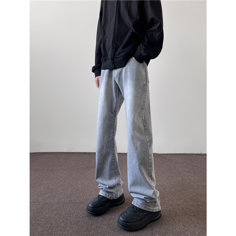 美式高街vibe重工艺水洗水泥灰hiphop弹力牛仔裤货号K2410P55,男装牛仔裤,电商A063