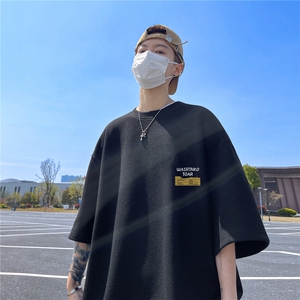 华夫格短袖高品质重磅220克英文标印花HT3137-特p16