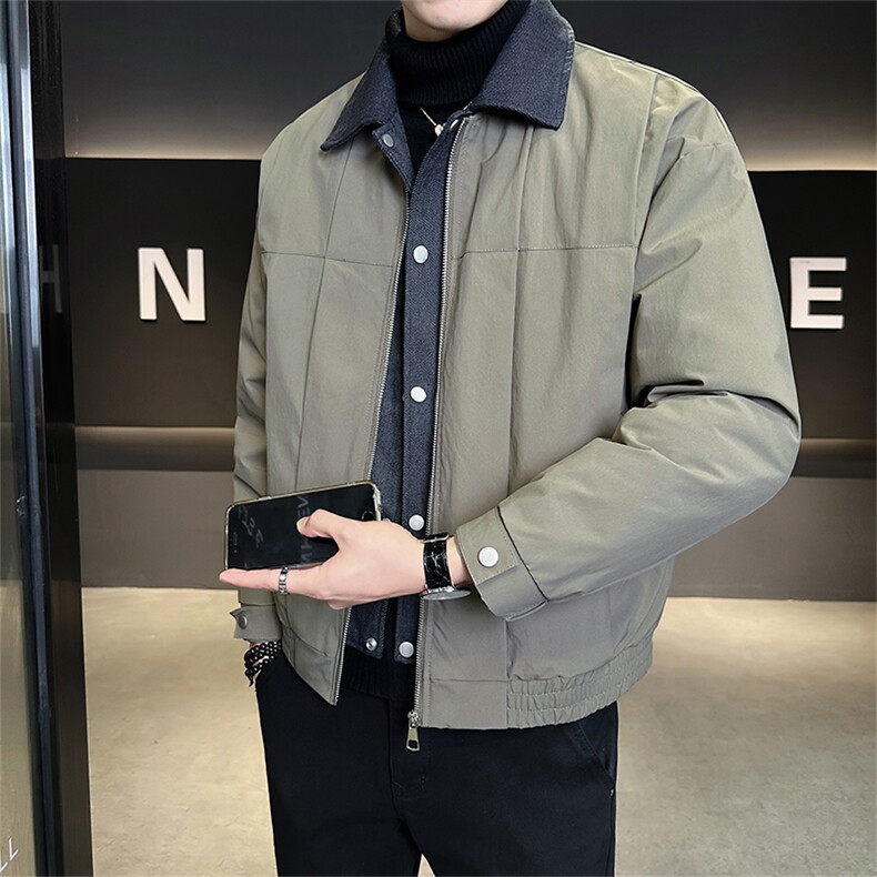 标50绒 店主风男士翻领假两件羽绒服外套 2509-P215(控券后298)图片