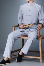 新款风唐装套装春季复古风男装居士服中山装外套中青年两件套，男装民族服装，电商B212（原钱塘6029）