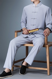 新款风唐装套装春季复古风男装居士服中山装外套中青年两件套图片