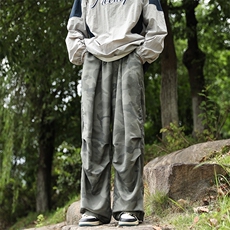 美式潮牌宽松阔腿冲锋工装裤男夏季薄款速干迷彩伞兵裤K7243-P40，男装休闲裤，星座512-4