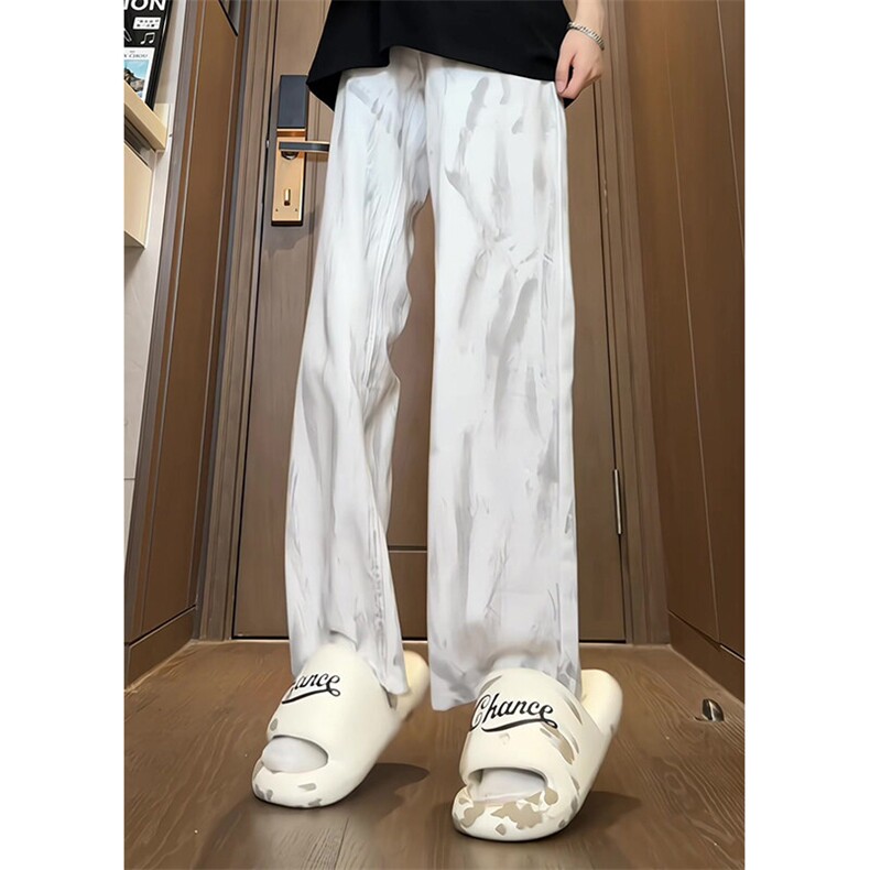 2025春夏小众扎染做脏白色牛仔裤男宽松直筒垂感长裤K8620-P60,男装牛仔裤,星座301D-3