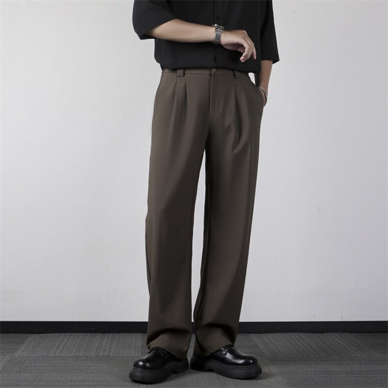 2025新款直筒休闲裤垂感裤子西裤宽松长裤K865，男装西裤，星座1108-1