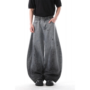 903-AK037 -特P58  【S-3XL】 做旧脏弯刀牛仔裤3图片