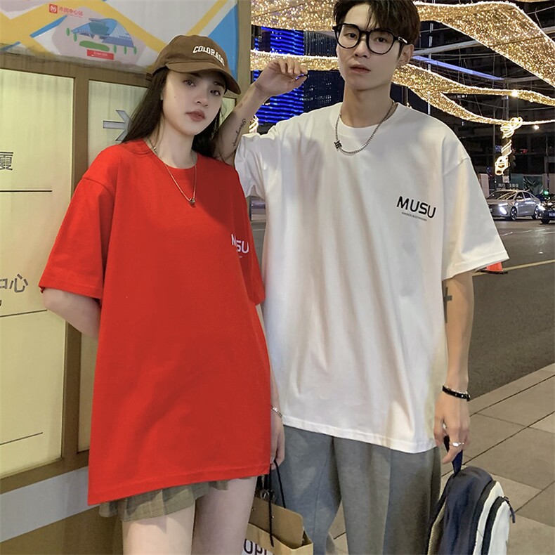 210克纯棉宽松正肩短袖T恤情侣男女23色S-5XL男女团队服支持定制,男装T恤,星座115A-3