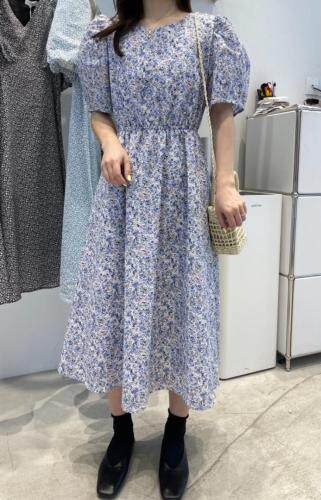 夏季新款韩版后背镂空碎花连衣裙，女装连衣裙，cosette(4F)