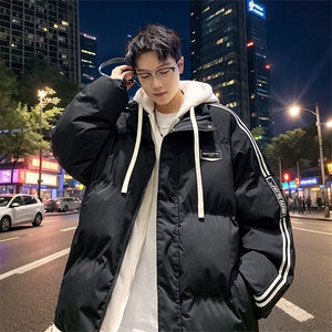 棉衣男冬季新款港风假两件宽松连帽学生棉服MY8882-P82图片