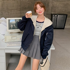 ZB305-9963学院风假两件刺绣小外套-批145控218元，女装短外套，浙宝305