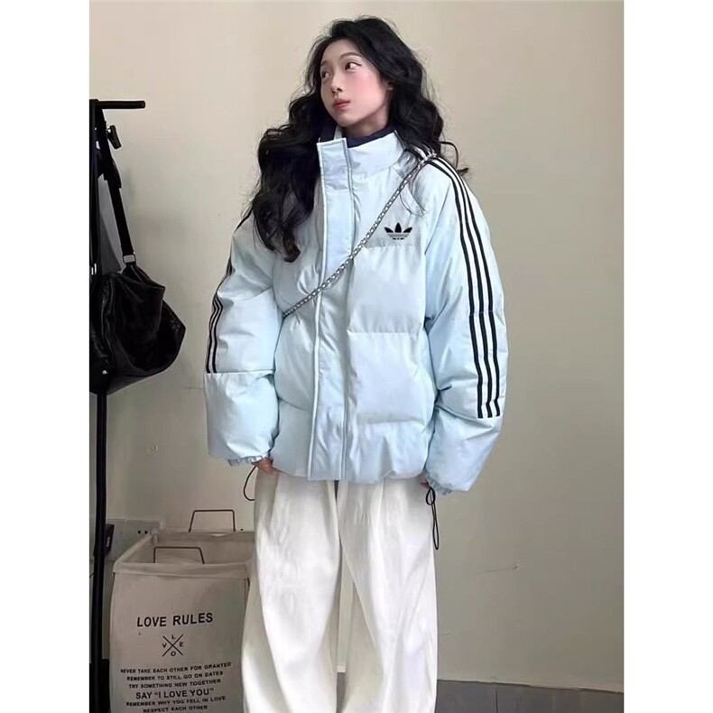 棉衣外套女2025冬装新款三条杠加厚短款宽松保暖立领棉服袄,男装棉衣,星座506A