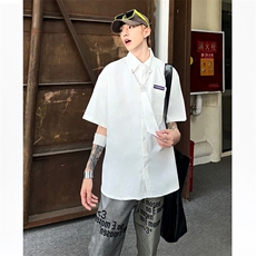 CS11-特P40美式潮牌情侣装（送领带）学院风jk制服短袖衬衫男，男装衬衫，电商B327