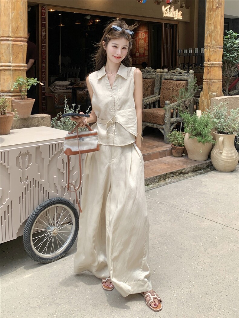 《现货好数据》26夏天丝亚麻老钱风套装女RF2B153-7018-P190-K308,女装套装/套裙,苗苗