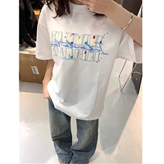 万针全刺绣工艺抖音得物高品质260克重磅纯棉双纱美式高街短袖T恤，男装T恤，电商A486-1