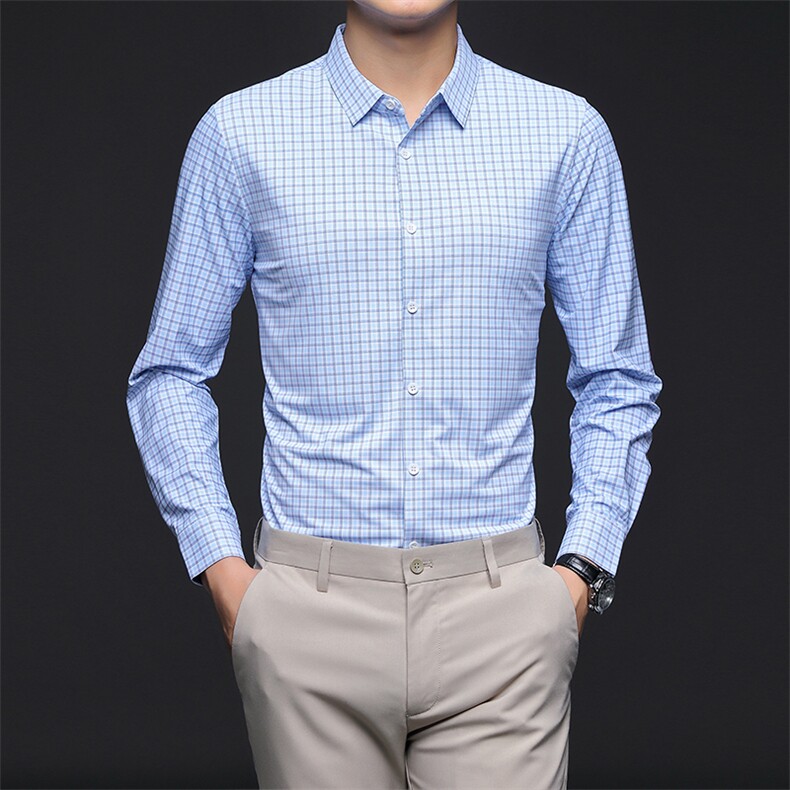 CD6039钱塘2020-2时尚休闲简约格子中年男士衬衫主推P72,男装衬衫,钱塘207-2
