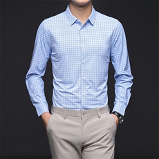 CD6039钱塘2020-2时尚休闲简约格子中年男士衬衫主推P72，男装衬衫，钱塘207-2
