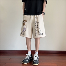 抖音品质夏季新款可爱小光印花宽松五分裤B315-K25421-特p30控58，男装休闲裤，电商B315