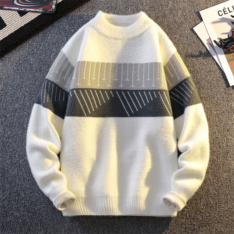 2025【新品】秋冬季圆领毛衣男士针织打底衫潮流-M5137-P35，男装T恤，星座1105