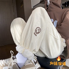 秋冬加绒加厚灯芯绒笑脸贴标休闲裤kk372p60，男装休闲裤，星座712