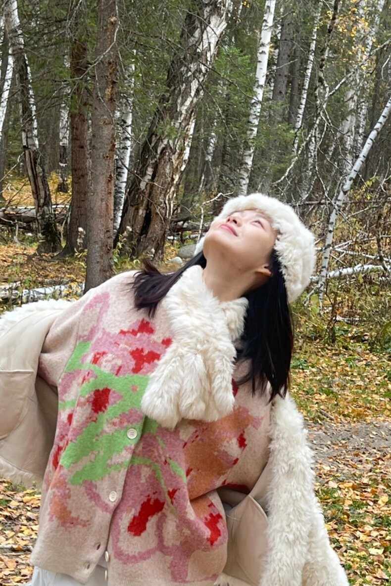 高质量秋冬款水彩涂鸦提花针织开衫陈伟霆同款情侣装毛衣上衣外套,针织衫/毛衣,星座218-8