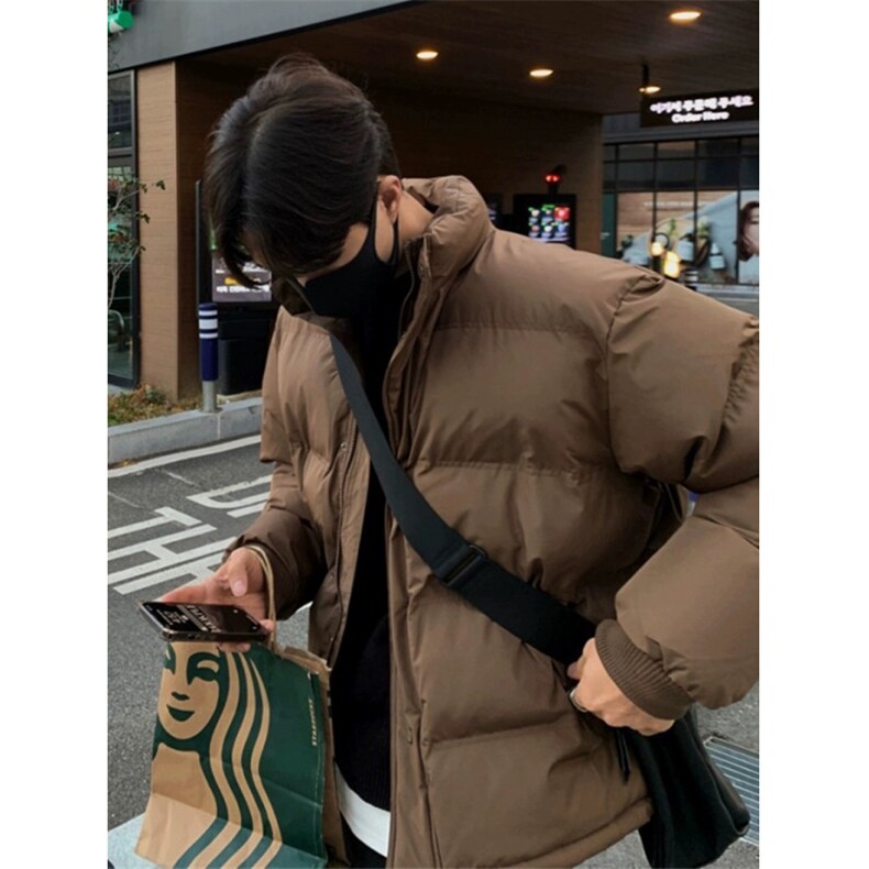 706-2-CMY220-P95现货冬季韩版男棕色立领棉衣情侣棉服外套，男装棉衣，星座706-2