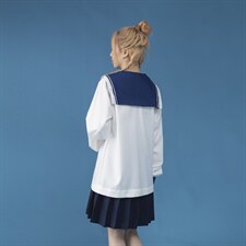 中性女类C316 CS678 P65JKDK水手服制服宽松班服情侣装男女款拼接图片