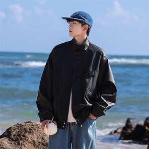 春季数据款 机车PU皮夹克翻领宽松男女同款外套 6622-P78图片