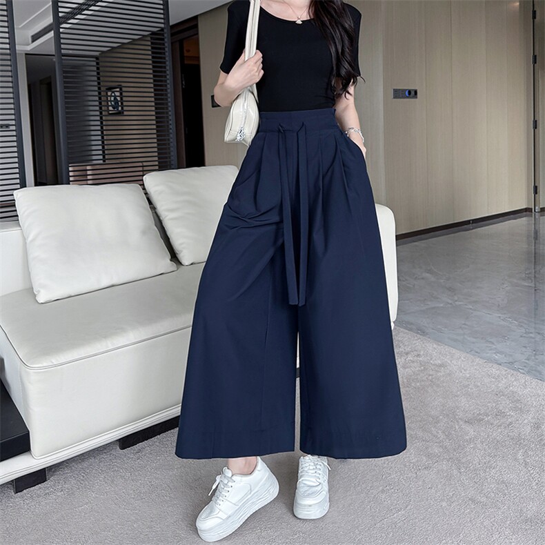 法式复古优雅高级感直筒裤女2025夏季新款小个子宽松显瘦阔腿裙裤,女装休闲裤,水衣源