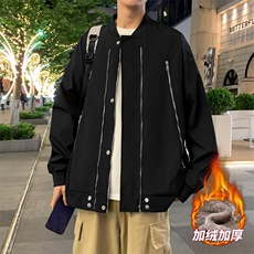 AJ220-P85冬季加绒加厚棒球领飞行夹克防风防水棉衣外套，男装夹克，星座109