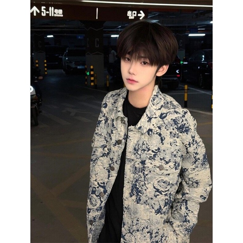 【有货】DJK8012-P78秋上新流苏花卉牛仔外套男重工刺绣宽松夹克，男装夹克，星座603-2