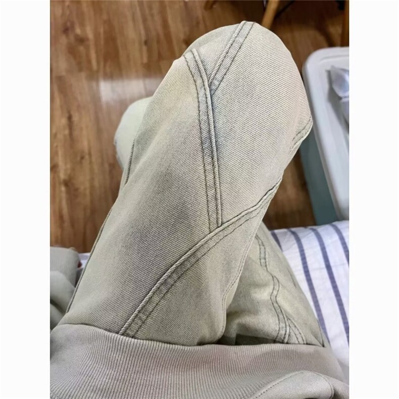 美式复古黄泥染做旧牛仔裤女小众高腰宽松直筒阔腿裤NZA6633-p45,男装牛仔裤,星座1008