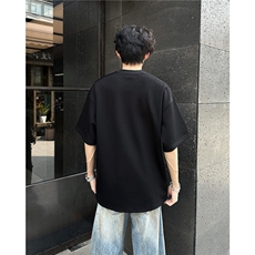 夏季新款cleanfit短袖设计感小众半拉链圆领T恤休闲T5578-P37，男装T恤，星座308B-2