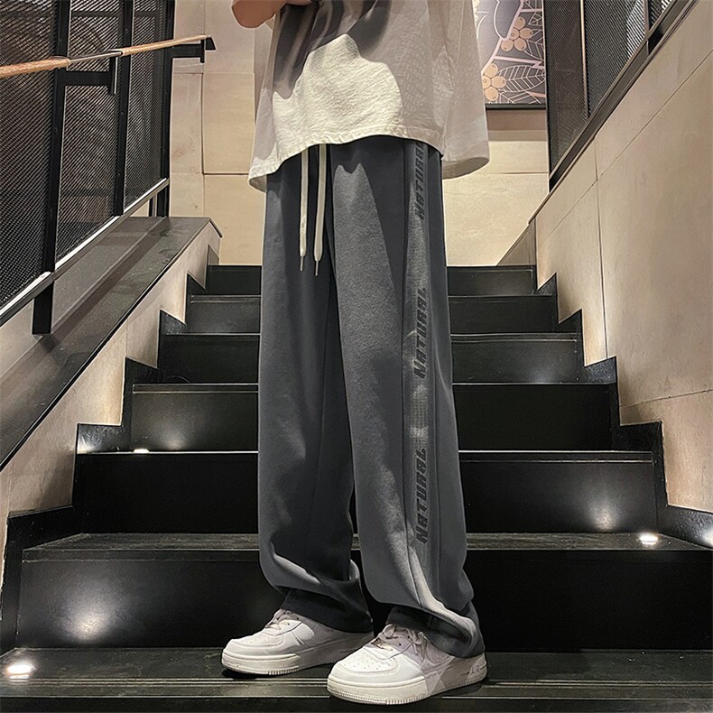 wassuphappy冰丝裤子男夏季薄款美式潮流休闲长裤宽松阔腿运动裤,男装休闲裤,电商A161