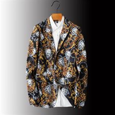 2021秋冬新款印花小西服男士韩版修身西装外套C798P95，男装西服，电商D225