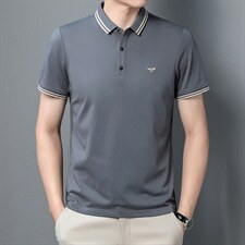 2023夏季新款中青年男士翻领纯色POLO上衣宽松打底衫男装休闲体恤，男装T恤，电商B212（原钱塘6029）