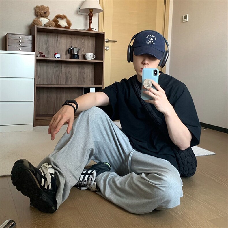 抖音得物品质夏季美式高街220克宽松纯棉潮牌印花短袖T恤MT30特15,男装T恤,电商A486-1