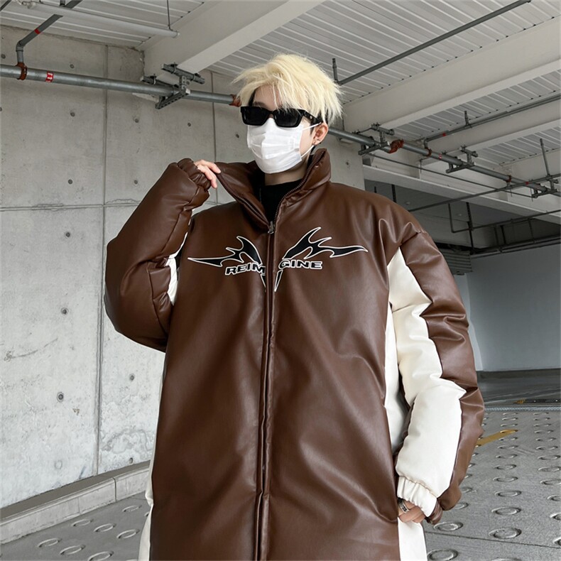 皮棉服冬季宽松港风棉衣立领冬装棉袄外套男MY2412-特100控168,男装棉衣,电商B370